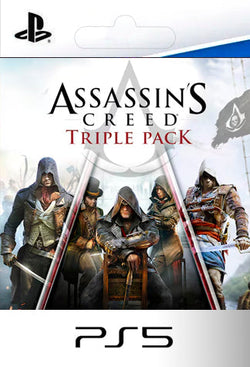 Assassins Creed Triple Pack Black Flag, Unity, Syndicate PS5