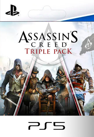 Assassins Creed Triple Pack Black Flag, Unity, Syndicate PS5
